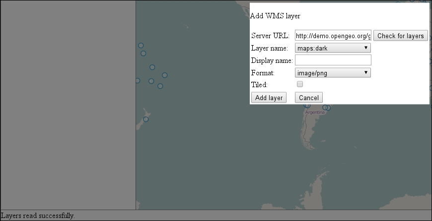 Fetching the WMS metadata