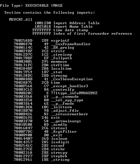 Getting dumped by Dumpbin