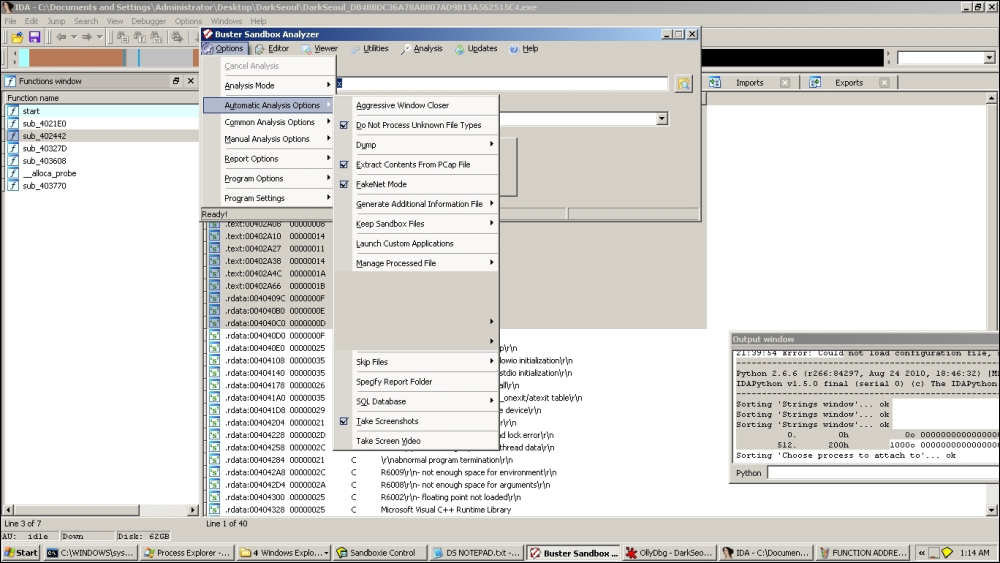 Step 2 – static and dynamic analysis