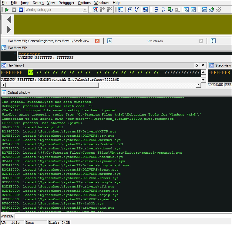 Setting up IDA Pro for kernel debugging