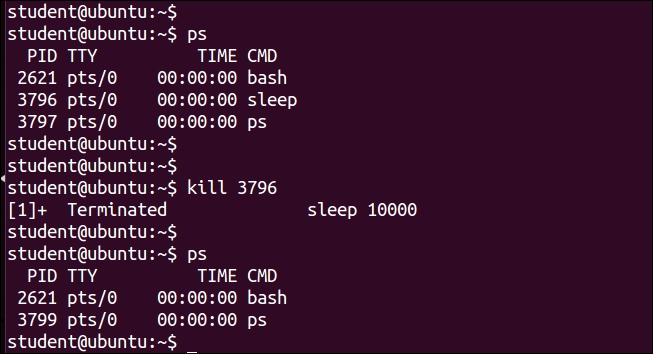 Monitoring processes using ps