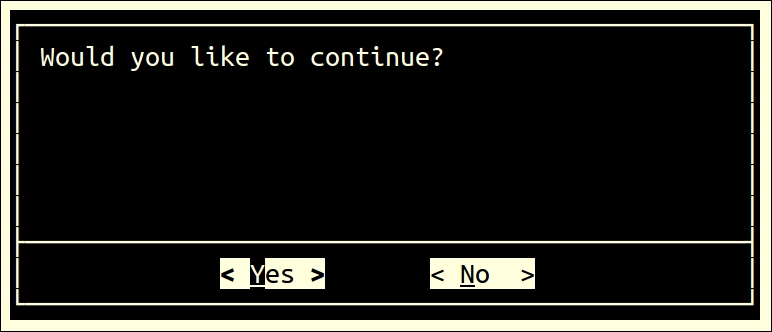 The yes/no box (yesno)