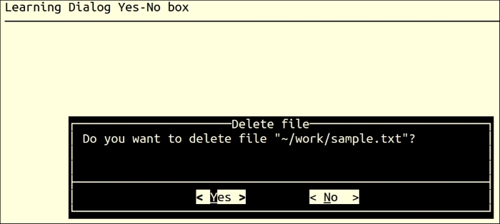 The yes/no box (yesno)