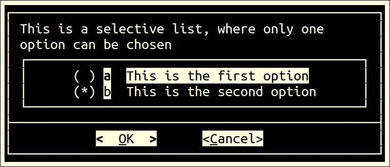 The radiolist box (radiolist)