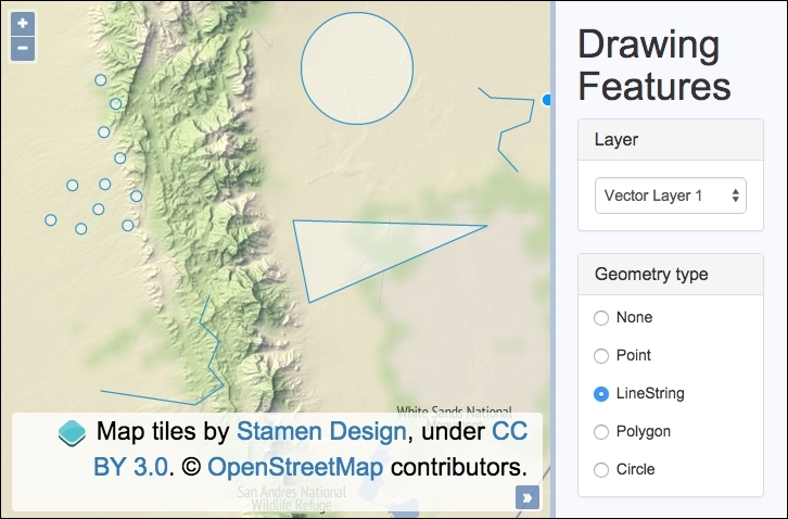 Drawing features across multiple vector layers