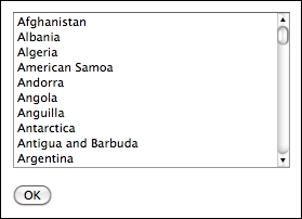 The "select country" script
