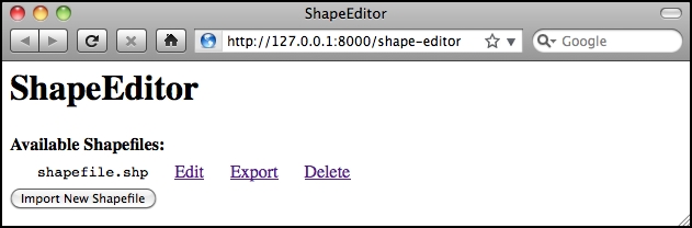 Implementing the shapefile list view