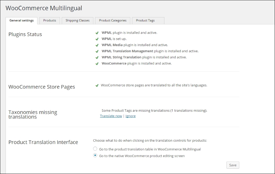 A store in multiple languages