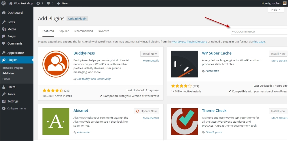 Installing WooCommerce