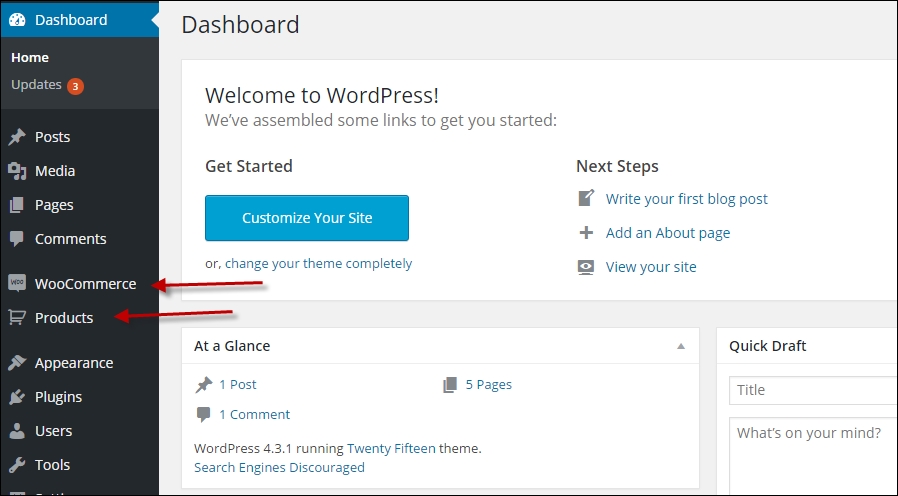 Installing WooCommerce