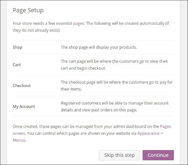 Installing WooCommerce