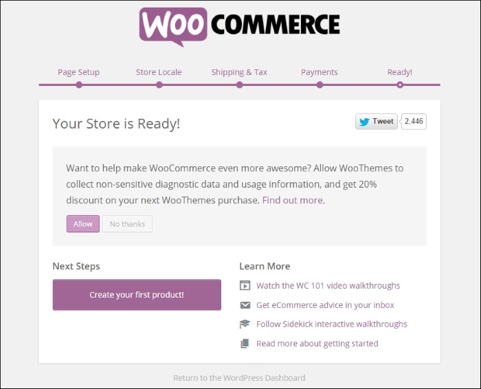 Installing WooCommerce