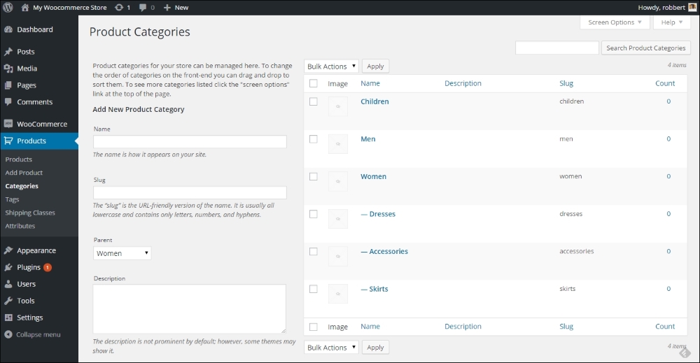 Setting up product categories