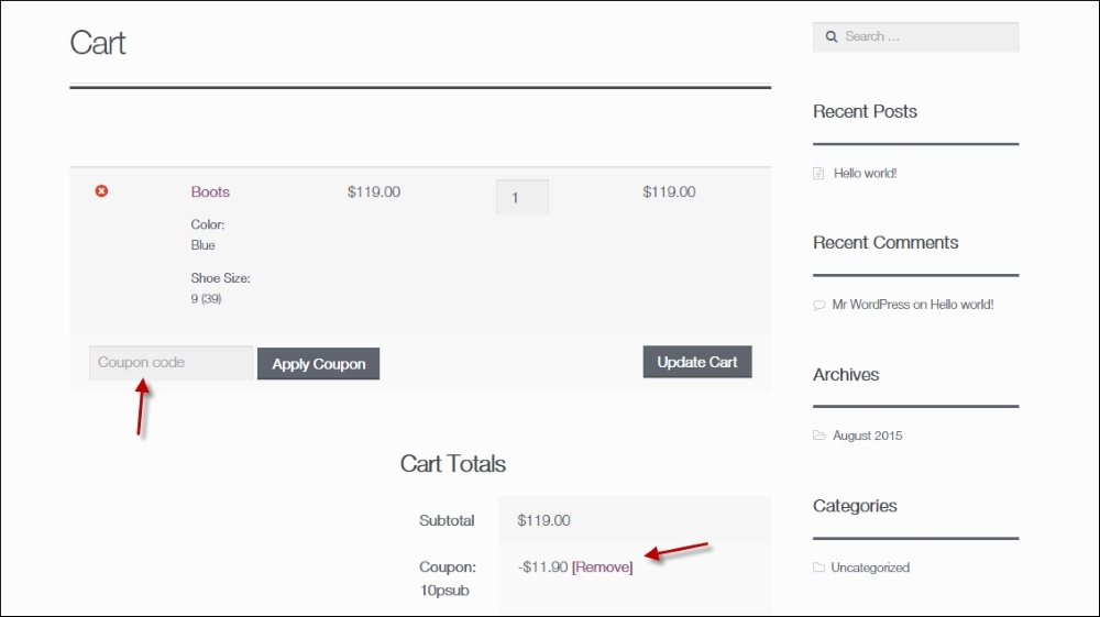 Using discount coupons