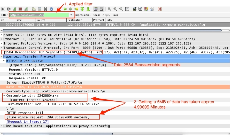 Server latency example