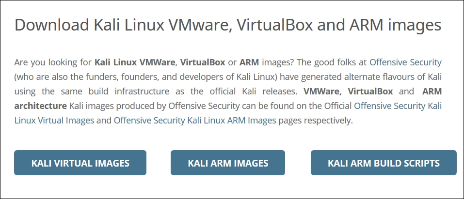 Installing Kali Linux in a virtual machine using the provided Kali Linux VM image