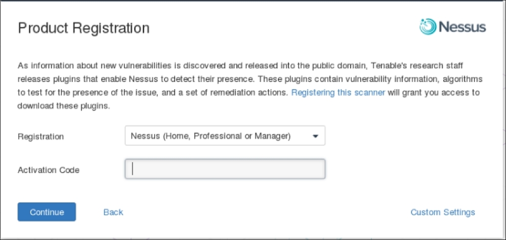 Installing the Nessus vulnerability scanner
