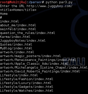 Information gathering of a website from SmartWhois by the parser BeautifulSoup