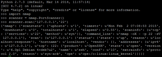 Nmap libraries for Python