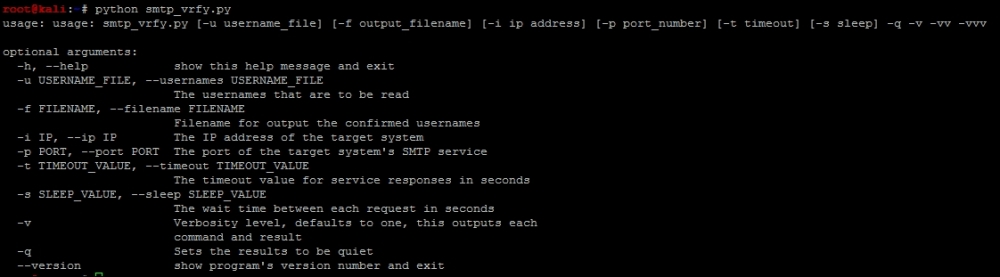 Creating the SMTP VRFY script