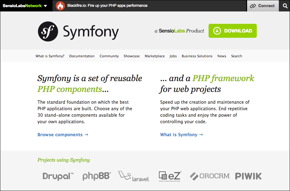 The Symfony framework