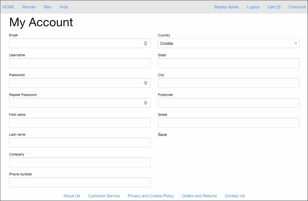 Implementing the login process