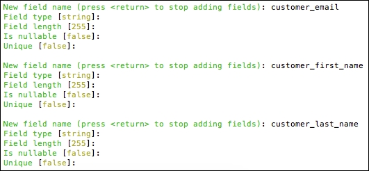 Creating an Order entity