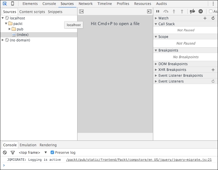 The Google Chrome DevTools device mode