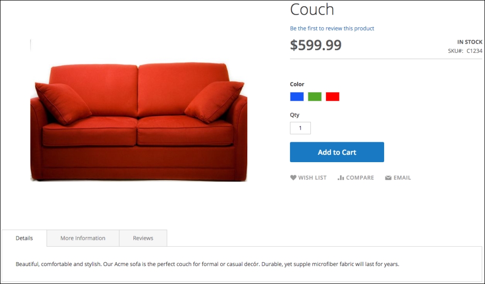Creating a configurable product