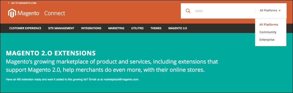 Searching Magento Connect