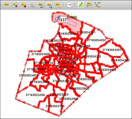 Example: moving and rotating a label