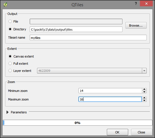 Generating and testing a simple directory-based tile cache structure