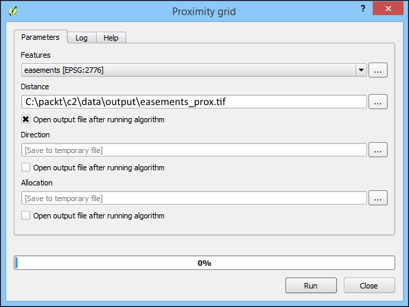 Creating a proximity to the easements grid