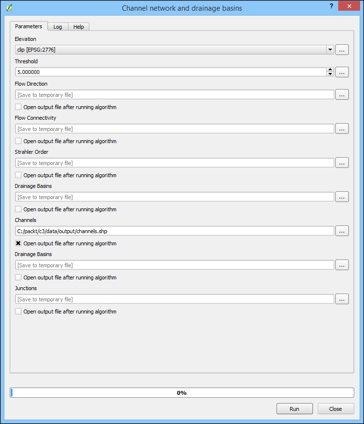 Modeling the hydrological network based on elevation