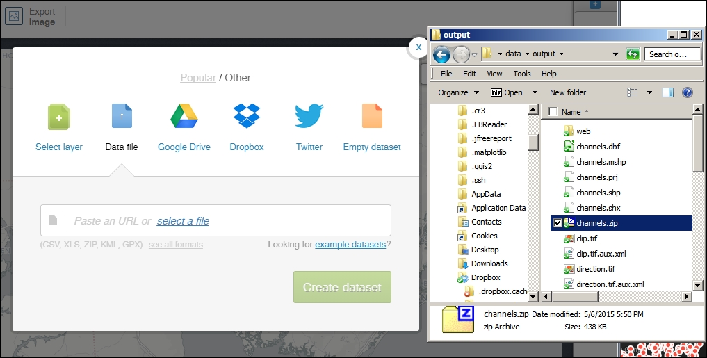 Publishing the data to CartoDB