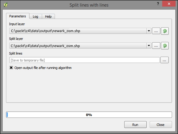 Splitting all the lines at intersections