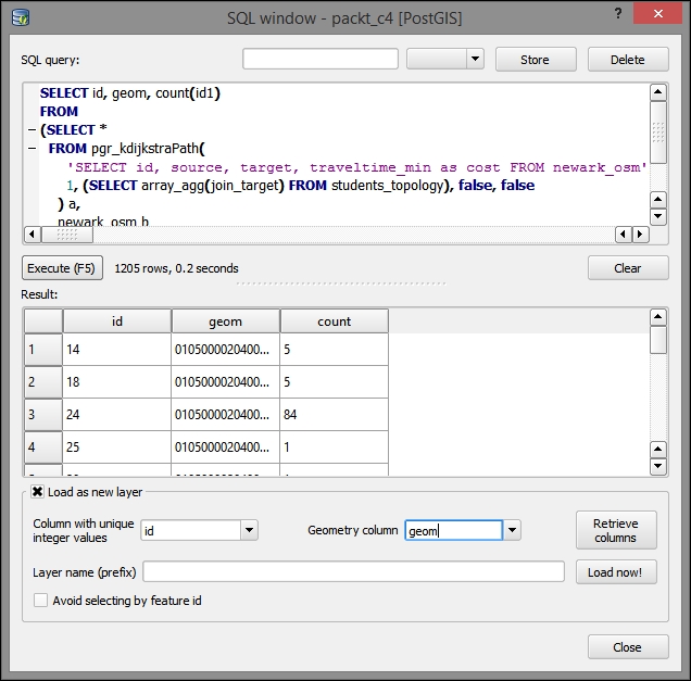 Calculating the accumulated shortest paths by segment