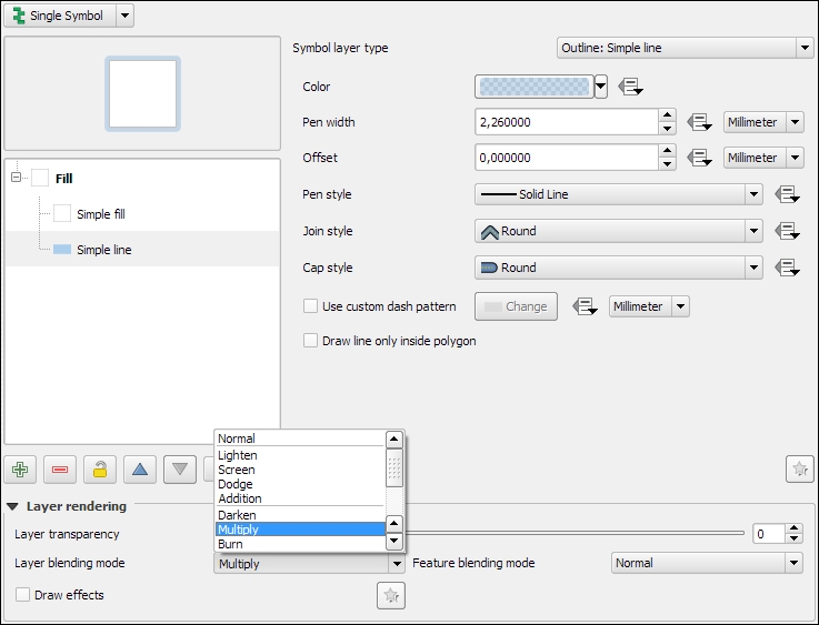 Creating polygon styles – an example of a landmass style