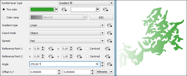 Creating polygon styles – an example of a landmass style