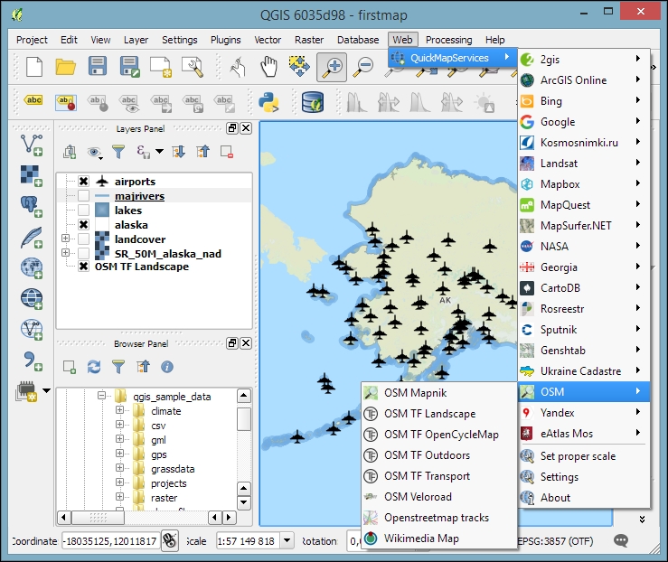 Loading background maps