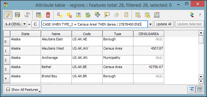 Calculating new attribute values