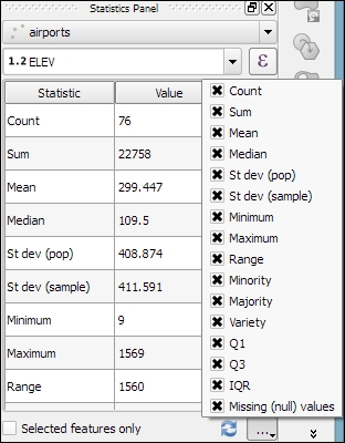 Accessing raster and vector layer statistics