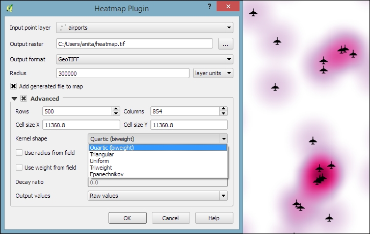 Creating a heatmap from points