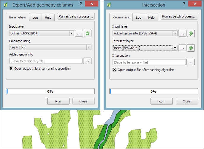 Calculating area shares within a region