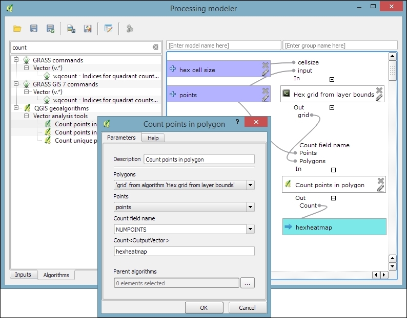 Automated geoprocessing with the graphical modeler