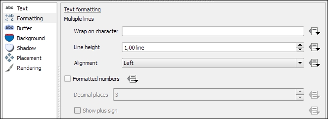 Controlling label formatting