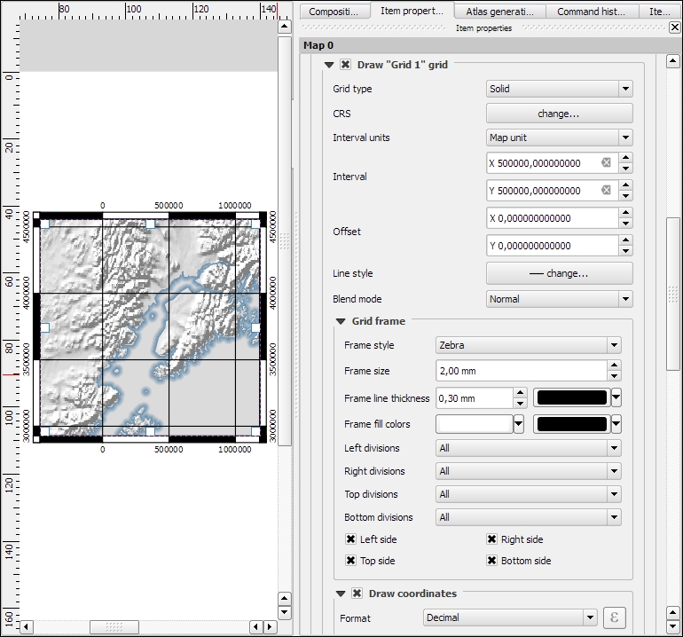 Adding map grids and frames