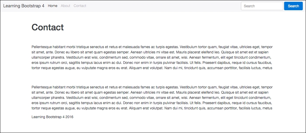 Adding the contact page body