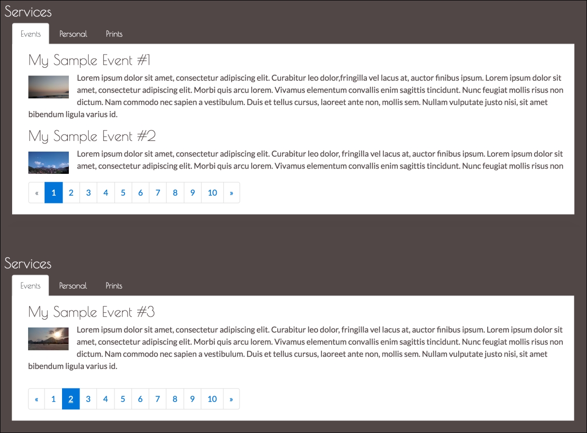 Enhanced pagination using bootpag